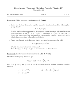 Exercises to “Standard Model of Particle Physics II”
