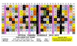 OFFICAL PANORU SCHEDULE 2014 / 2015