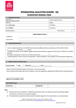 INTERNATIONAL QUALIFYING SCHEME - IQS