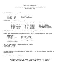 Wheat Discount Schedule 2014