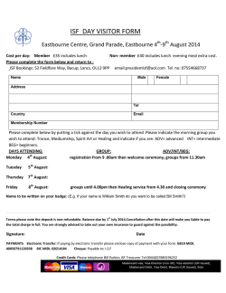 ISF DAY VISITOR FORM