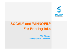 SOCAL® and WINNOFIL® For Printing Inks