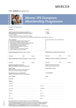 Mercer IPS European Membership Programme