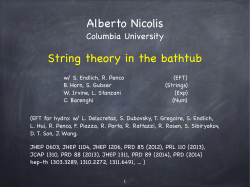 String theory in the bathtub Alberto Nicolis