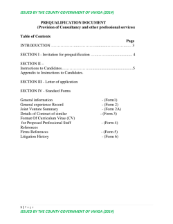 ISSUED BY THE COUNTY GOVERNMENT OF VIHIGA (2014