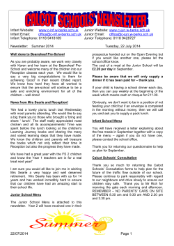 Infant Website: www.c-inf.w-berks.sch.uk Junior Website: www.c-jun
