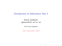 Introduction to Informatics Year 2