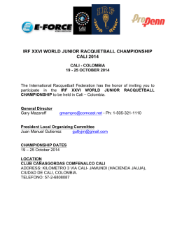 irf xxvi world junior racquetball championship cali 2014