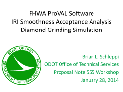 ProVAL Software IRI Smoothness Acceptance Analysis Diamond