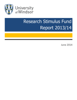 Research Stimulus Fund Report 2013/14
