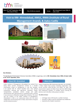 Visit to IIM- Ahmedabad, AMUL, IRMA