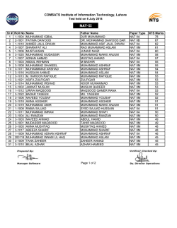 download NAT-II result - COMSATS Institute of Information Technology