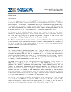 Independent Review Committee Report to