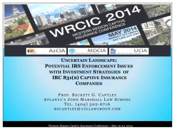 IRC 831(B) CAPTIVE INSURANCE