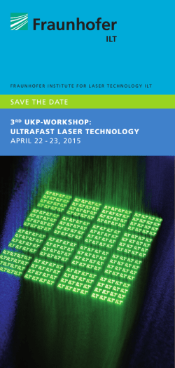 3rd ukp-workshop - ultrakurzpulslaser.de