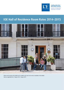 IOE Hall of Residence Room Rates 2014&ndash;2015