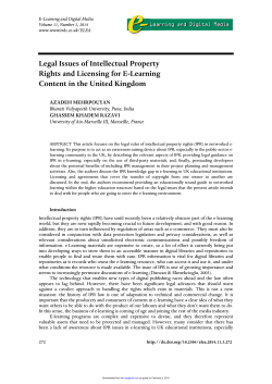 Legal Issues of Intellectual Property Rights and