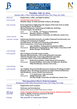 INDIA POLICY FORUM - 2013