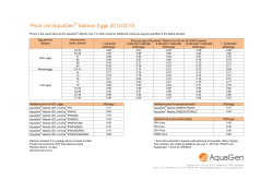 Price List AquaGen Salmon Eggs 2014/2015