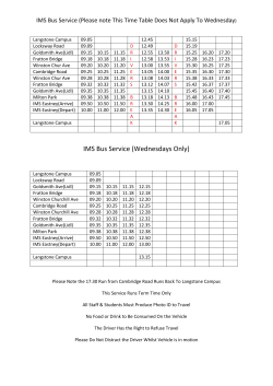 IMS Bus Timetable 2014