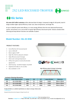 2X2 LED RECESSED TROFFER IGL Series