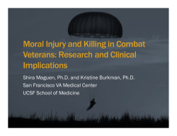 Maguen-Burkman - Moral Injury and Impact of Killing