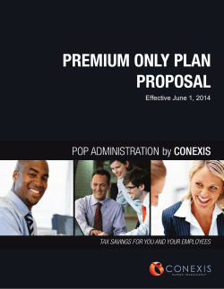 CONEXIS Section 125 Premium Only Plan Proposal