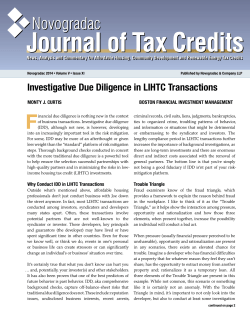 Investigative Due Diligence in LIHTC Transactions