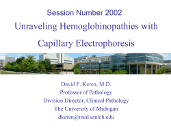 Unraveling Hemoglobinopathies with Capillary Electrophoresis
