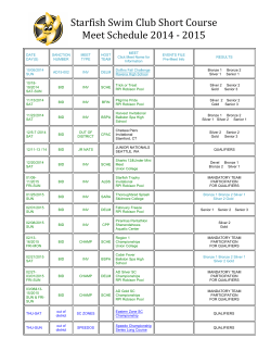 2014 - 2015 Short Course Meet Schedule