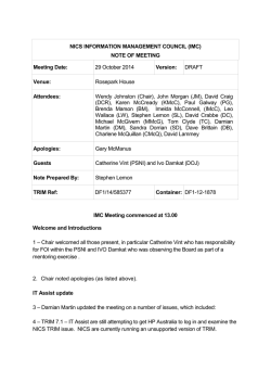 imc oct minutes 2014 - Department of Finance and Personnel
