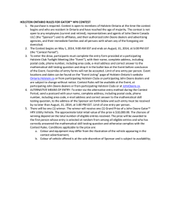 HOLSTEIN ONTARIO RULES FOR GATOR&trade; HPX