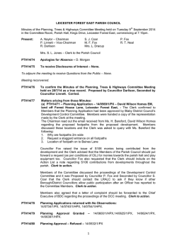 LEICESTER FOREST EAST PARISH COUNCIL Minutes of the