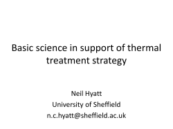 Basic science in support of thermal treatment strategy