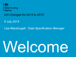 ILR Changes for 2014 to 2015 9 July 2014 Lisa Macdougall
