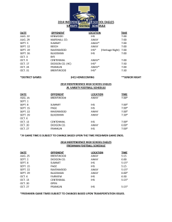 2014 independence high school eagles varsity football schedule