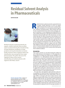 Residual Solvent Analysis in Pharmaceuticals