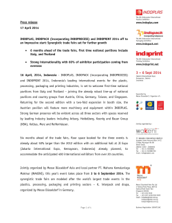 Press release 17 April 2014 INDOPLAS, INDOPACK