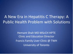 A New Era in Hepatitis C Therapy: Public Health Problem with