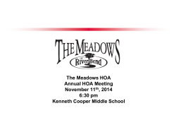 The Meadows HOA Annual HOA Meeting November 11th, 2014 6