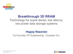 Breakthrough 3D RRAM - Flash Memory Summit