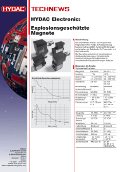 Explosionsgeschützte Magnete HYDAC Electronic: