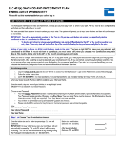 ILC 401(k) SAVINGS AND INVESTMENT PLAN ENROLLMENT