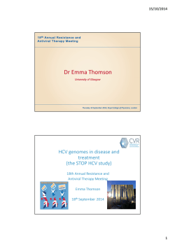 HCV genomes in disease and treatment (the STOP