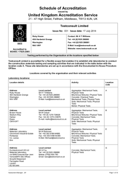 Schedule of Accreditation