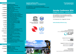 First Announcement - Danube Conference 2014