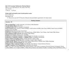 July CCO Learning Collaborative Meeting Minutes HSB 137 A-D