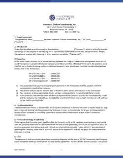 Inverness Graham Standard Brokerage Agreement