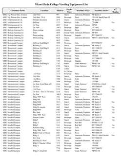 ITN Vending Equipment List MDC June 2014