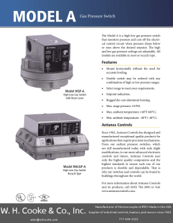 Antunes Model HGP-A High-Low Gas Switch with Reset Lever